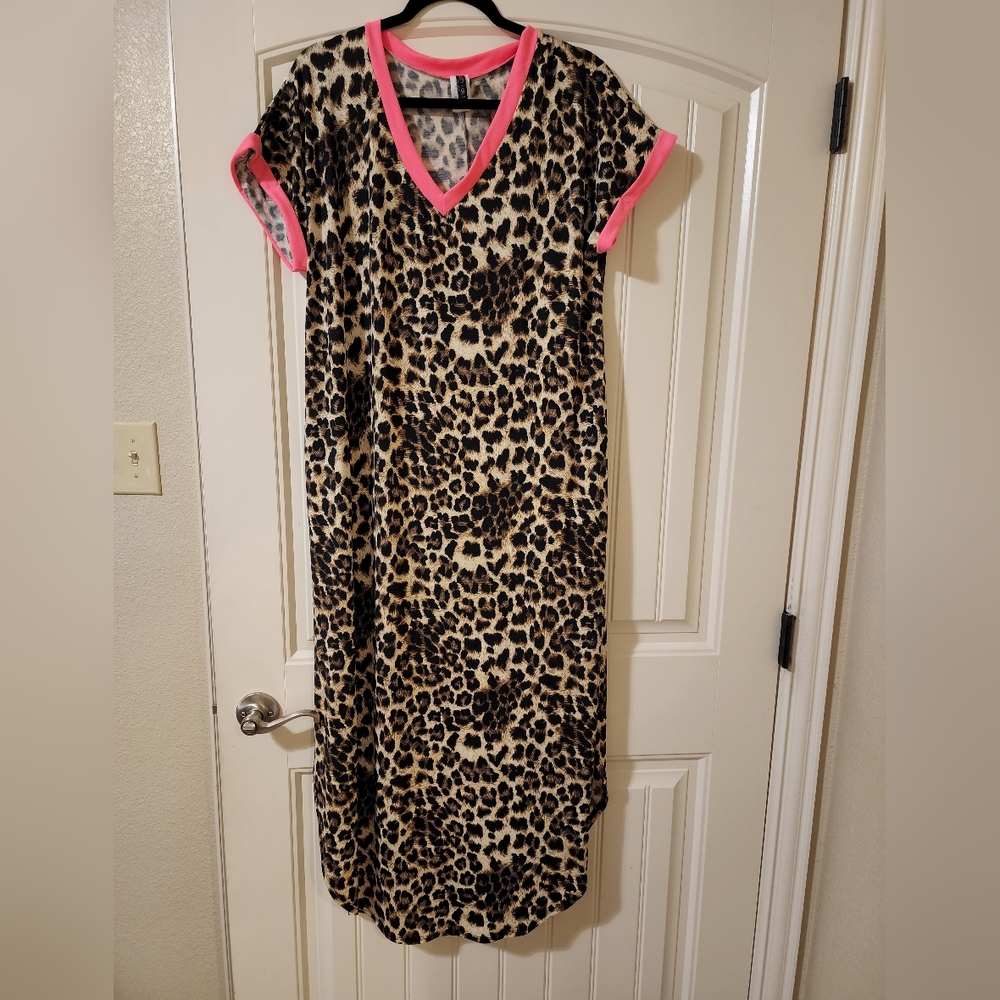 Glitzy Girlz Leopard Maxi with Pockets